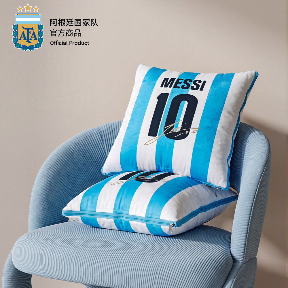 Argentina AFA Messi #10 Jersey Pillow Blanket 2-in-1